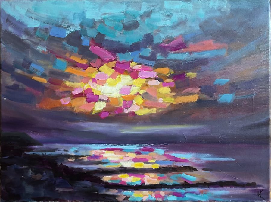 “Sunset” – maleri af Helle Kjems