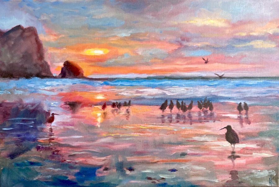“Calm reflections” – maleri af Helle Kjems
