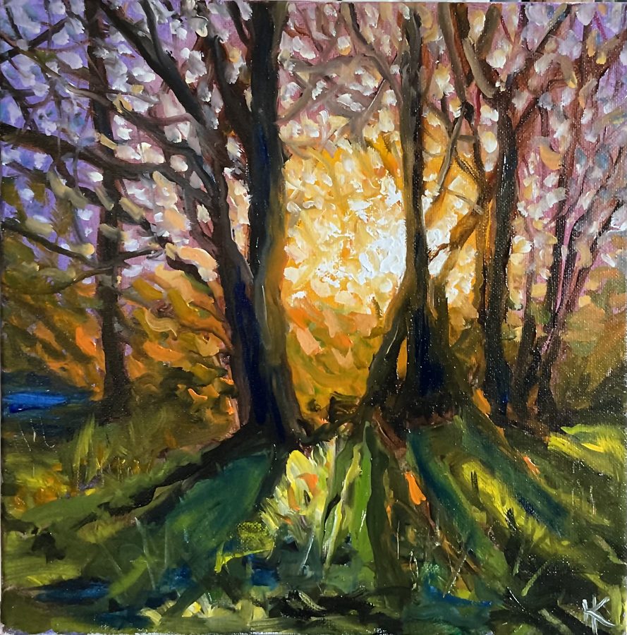 “Into the Light” – maleri af Helle Kjems