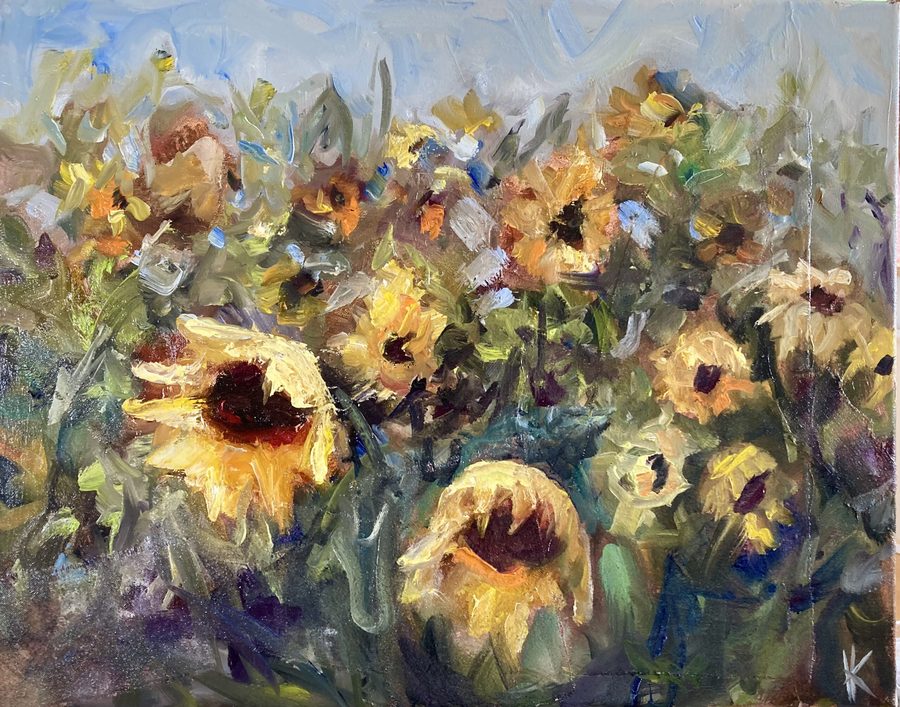 “Les Tournesols” – maleri af Helle Kjems