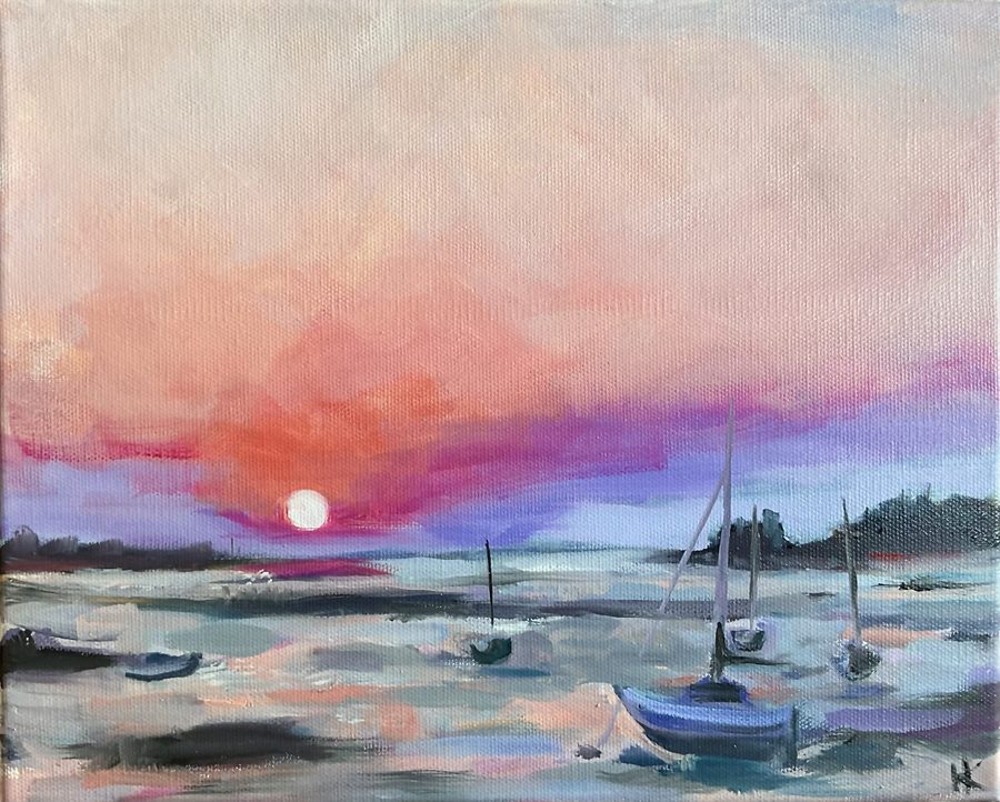 “Morning sun” – maleri af Helle Kjems