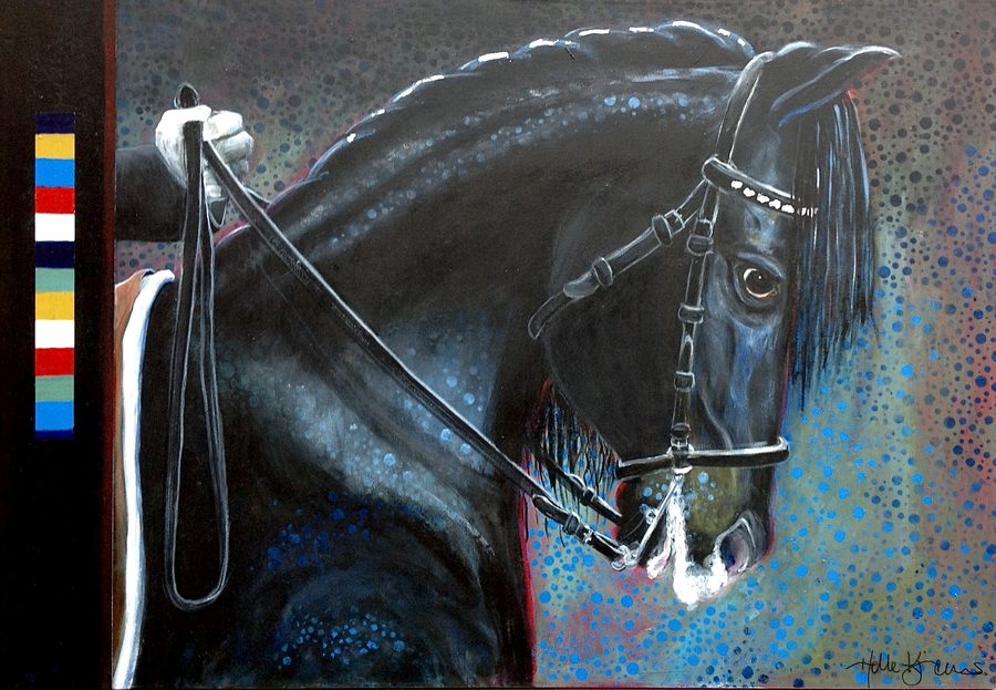 “Showhorse” – maleri af Helle Kjems