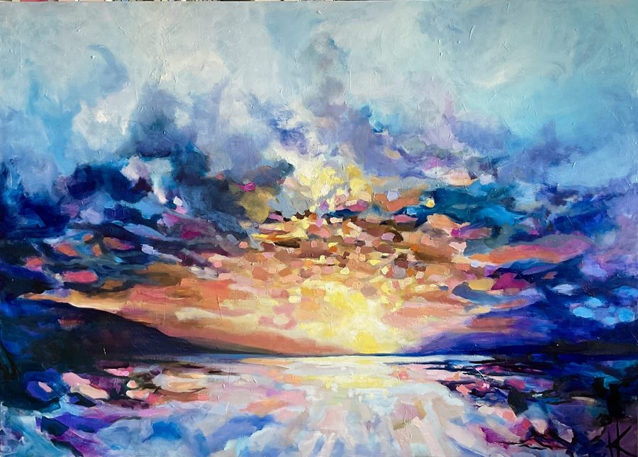 “Soothing sunset” – maleri af Helle Kjems