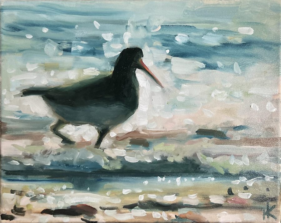 “Strandskade” – maleri af Helle Kjems