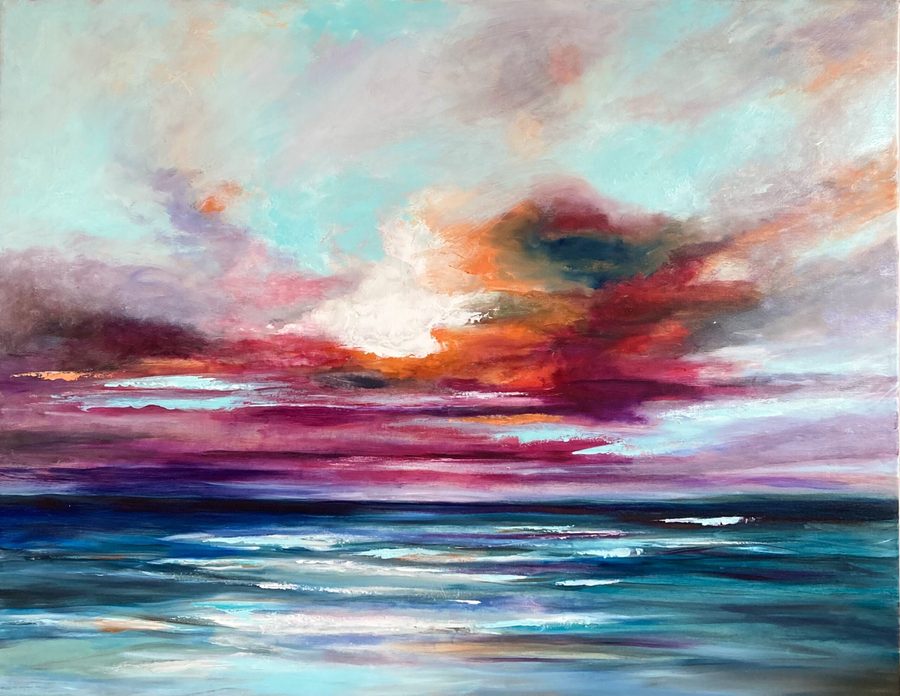 “Then the tide rushes in” – maleri af Helle Kjems