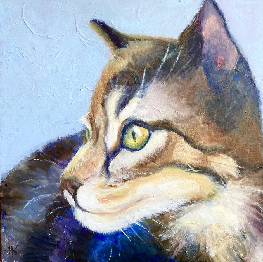“Watch out, mice” – maleri af Helle Kjems