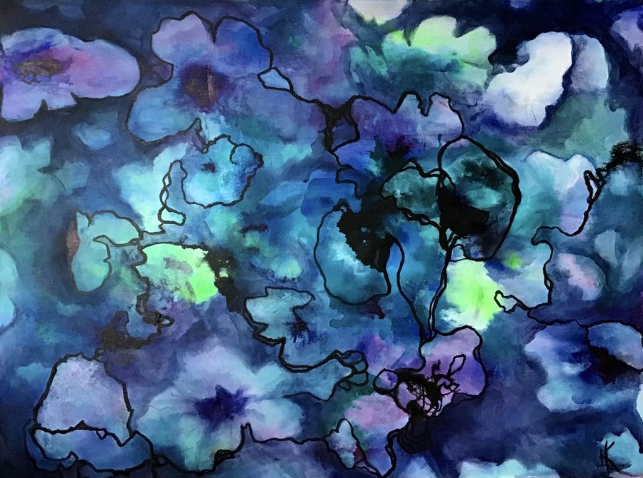 “Waterways” – maleri af Helle Kjems